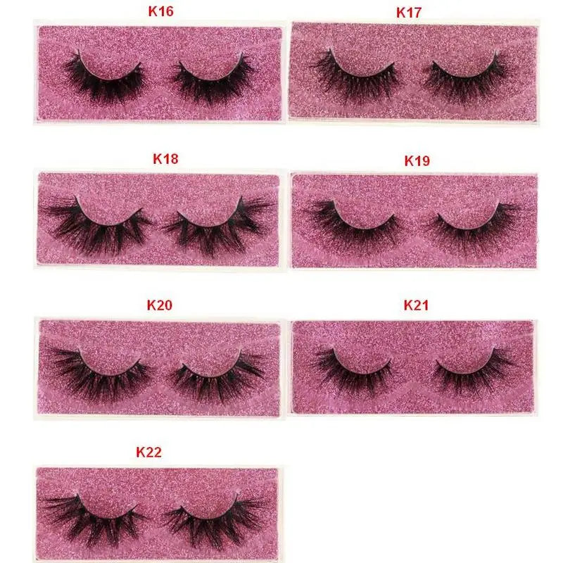 Mink Lashes 3D Mink Eyelashes 100% Cruelty free Lashes Handmade Reusable Natural Eyelashes Popular False Lashes Makeup E1- E13