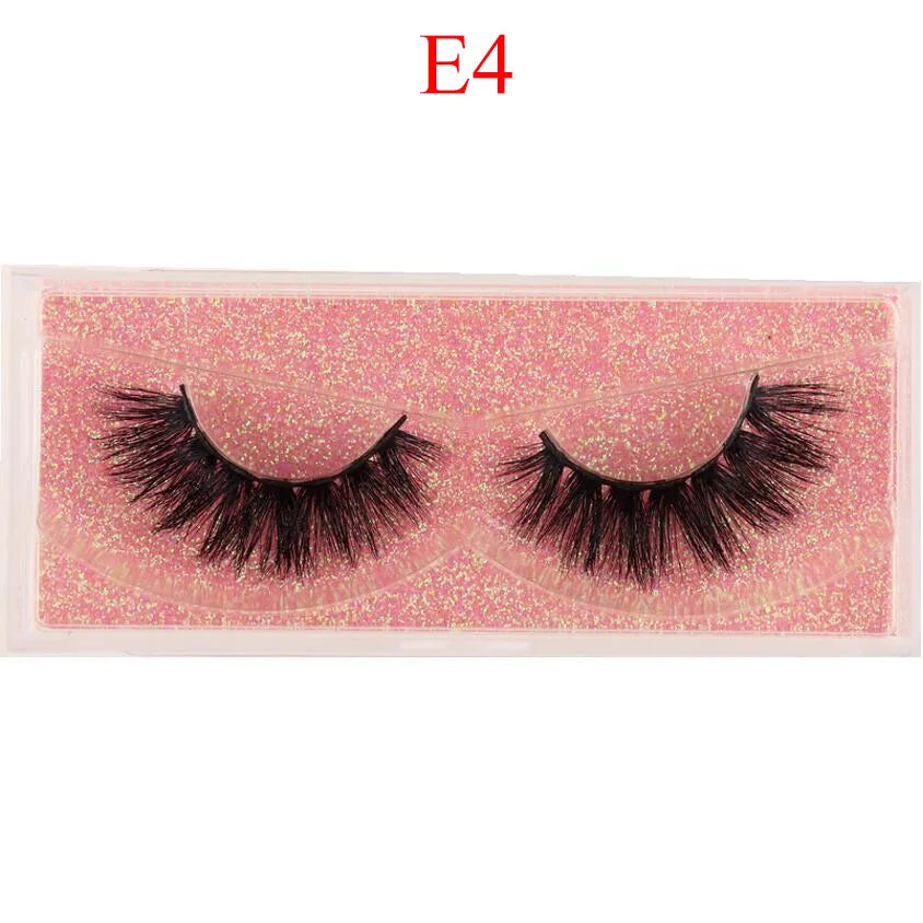 Mink Lashes 3D Mink Eyelashes 100% Cruelty free Lashes Handmade Reusable Natural Eyelashes Popular False Lashes Makeup E1- E13