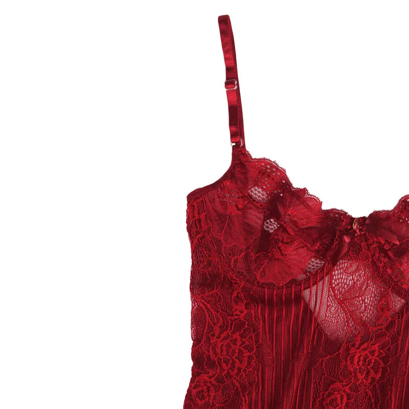 Big Size Lace Bodysuit Body Femme Hot Teddy Lingerie Transparent Sexy Outfits Mesh Bodysuit Thong Jumpsuit Overalls Party