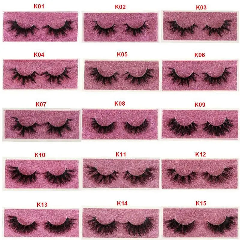 Mink Lashes 3D Mink Eyelashes 100% Cruelty free Lashes Handmade Reusable Natural Eyelashes Popular False Lashes Makeup E1- E13