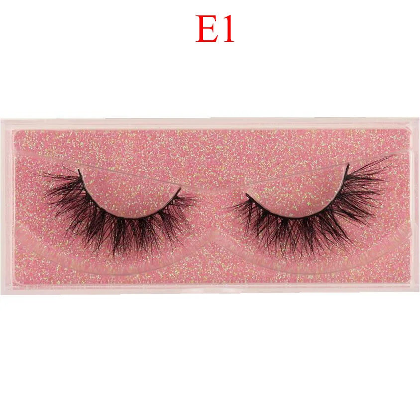 Mink Lashes 3D Mink Eyelashes 100% Cruelty free Lashes Handmade Reusable Natural Eyelashes Popular False Lashes Makeup E1- E13