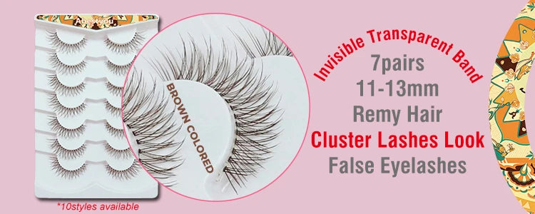 Abestyou 11-18mm 20pairs Natural Fake EyeLashes Book Individual Wispy Thick Faux Mink Cat Eye Lashes Makeup Tools
