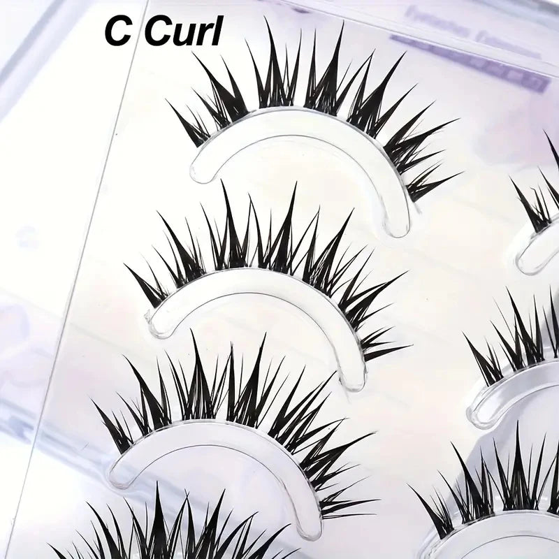 Five Rows Of Natural Whole False Eyelashes, Anime Style Japanese And Korean Eyelashes