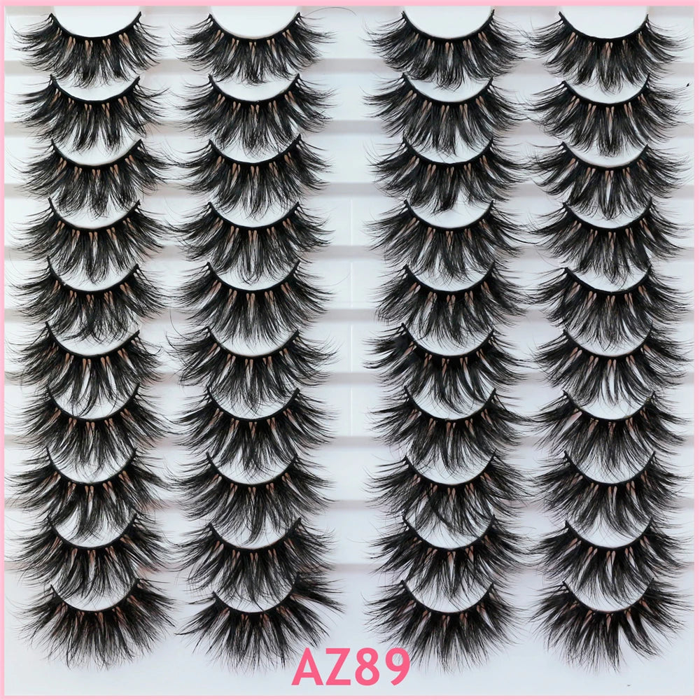 Abestyou 11-18mm 20pairs Natural Fake EyeLashes Book Individual Wispy Thick Faux Mink Cat Eye Lashes Makeup Tools