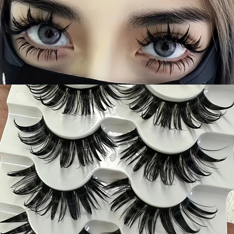 10 pairs of manga eyelashes, Japanese role-playing, spiky eyelashes, 16MM thick artificial mink doll eyelash extension set