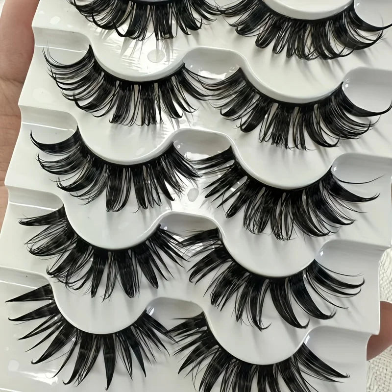 10 pairs of manga eyelashes, Japanese role-playing, spiky eyelashes, 16MM thick artificial mink doll eyelash extension set