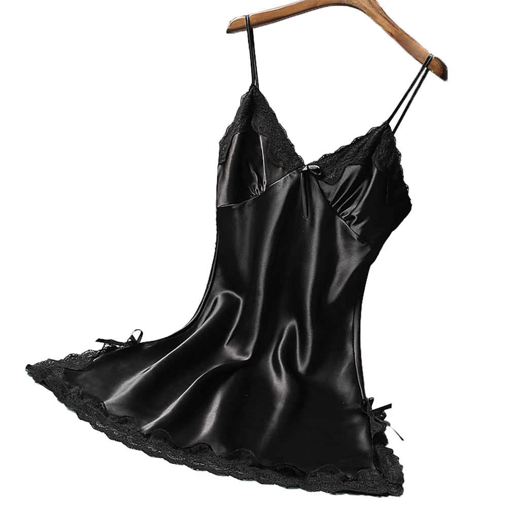 Ladies Wrap Dress Women Nightwear Breathable Lace Lightweight Lingerie Sleepwear Nightdress Sleeveless Fashion