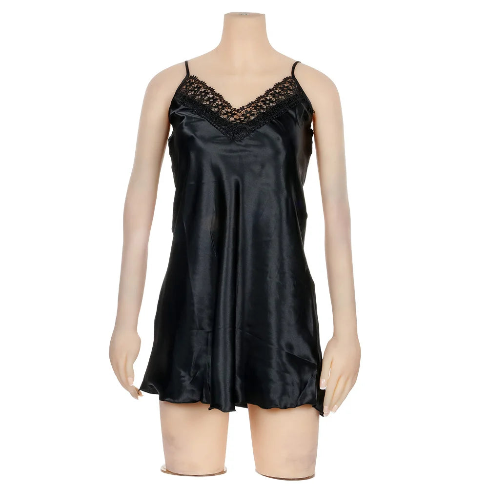 Fashion Ladies Nightdress Lace Women Sexy Babydoll Sleeping Dress Sleepwear Sleeveless