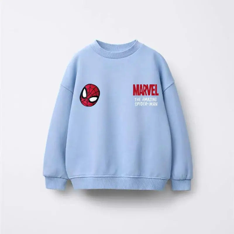 Boys Cartoon Sweatshirts Loose Sports Round Neck Tops New Spring Autumn Clothing Toddler Trendy Printed Long-sleeved Hoodies