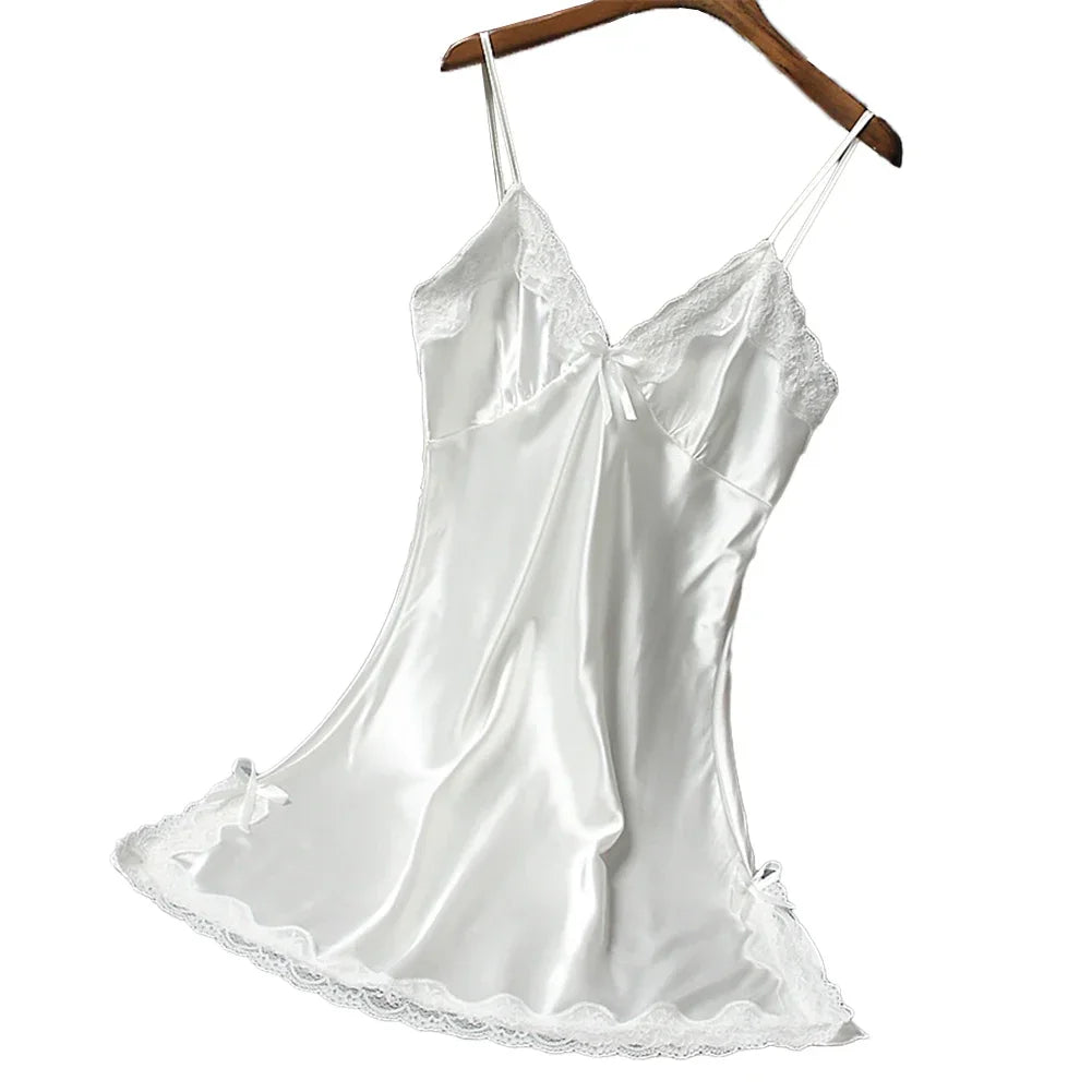 Ladies Wrap Dress Women Nightwear Breathable Lace Lightweight Lingerie Sleepwear Nightdress Sleeveless Fashion