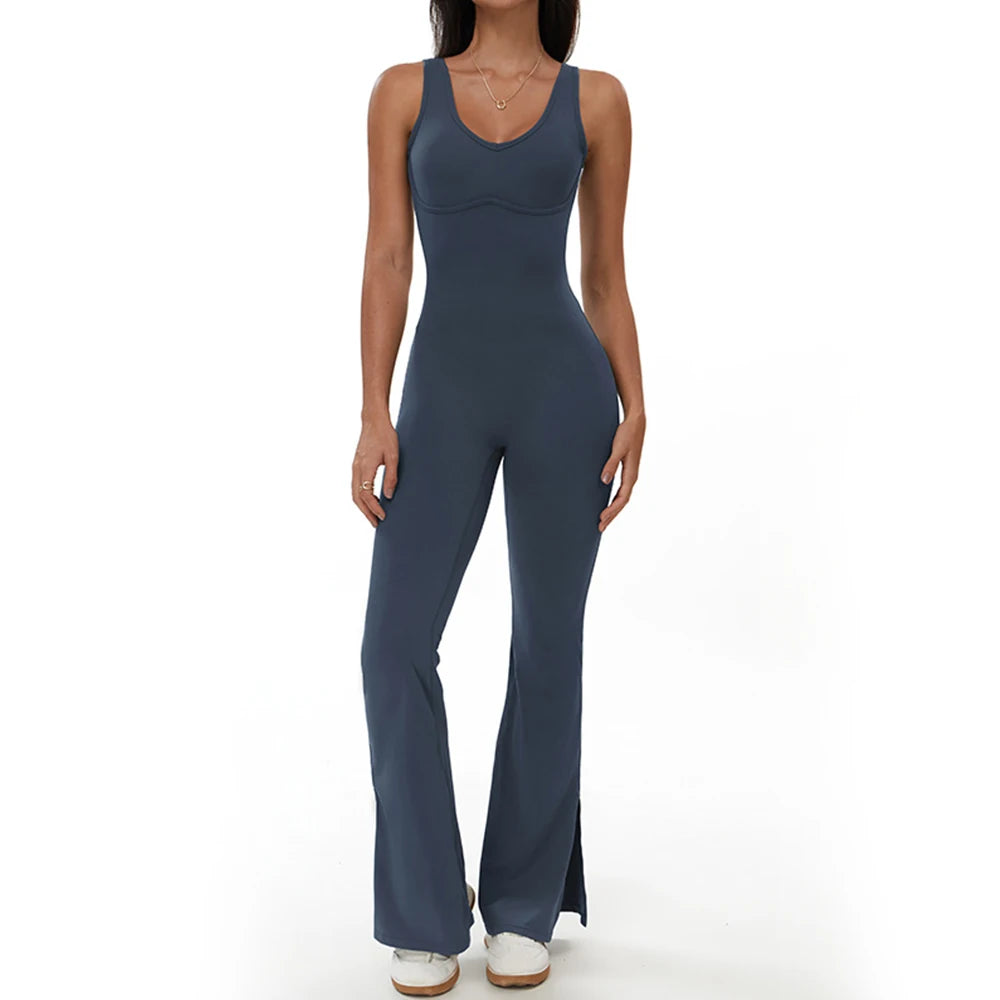 Backless Romper for Women Workout Set Sportswear Jumpsuit Fitness Bodysuit Women Tracksuit Gym Clothes One-piece Playsuit Set