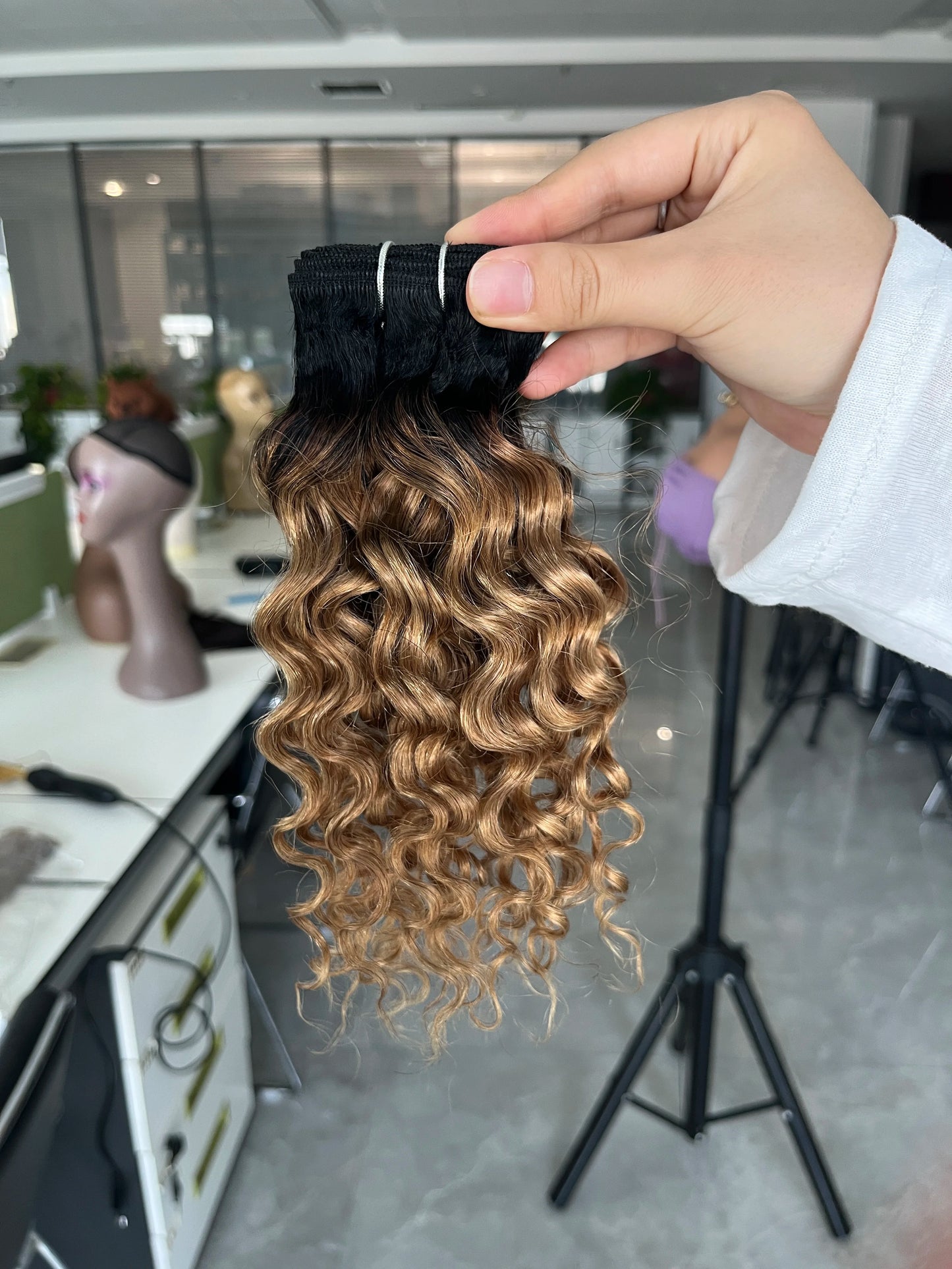 Gemlong 100% Human Hair Bundle Water wave Remy 1B/27 Ombre Brazilian Hair 50g/pc Weft Extensions 10-16 inch