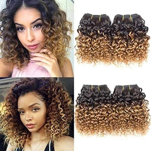 Gemlong 100% Human Hair Bundle Water wave Remy 1B/27 Ombre Brazilian Hair 50g/pc Weft Extensions 10-16 inch