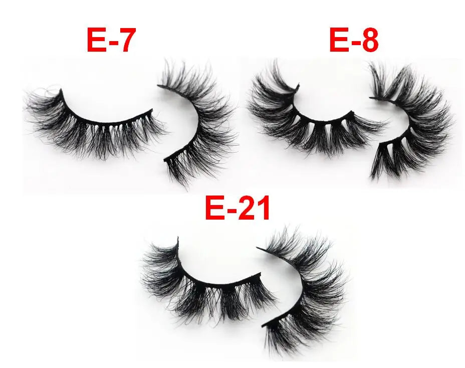 Mink Lashes 3D Mink Eyelashes 100% Cruelty free Lashes Handmade Reusable Natural Eyelashes Popular False Lashes Makeup E1- E13