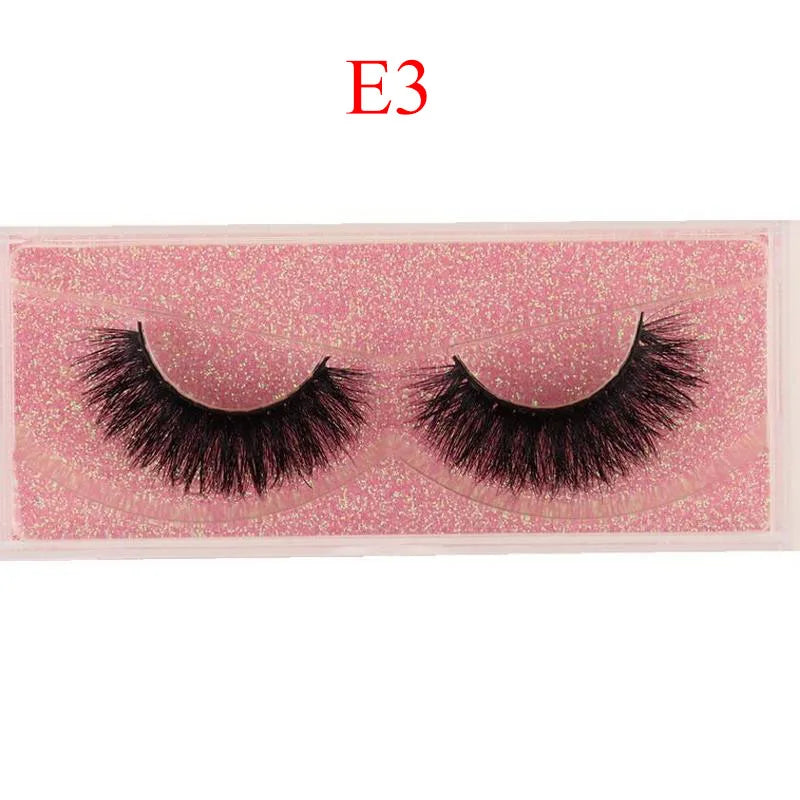 Mink Lashes 3D Mink Eyelashes 100% Cruelty free Lashes Handmade Reusable Natural Eyelashes Popular False Lashes Makeup E1- E13