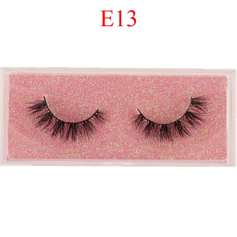 Mink Lashes 3D Mink Eyelashes 100% Cruelty free Lashes Handmade Reusable Natural Eyelashes Popular False Lashes Makeup E1- E13