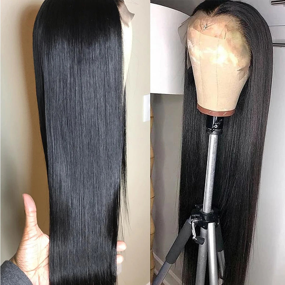 Wear And Go Glueless 13×4 Bone Straight Lace Front Human Hair Wigs Tissage Lace Closure Wigs For Women Perruque Cheveux Humain