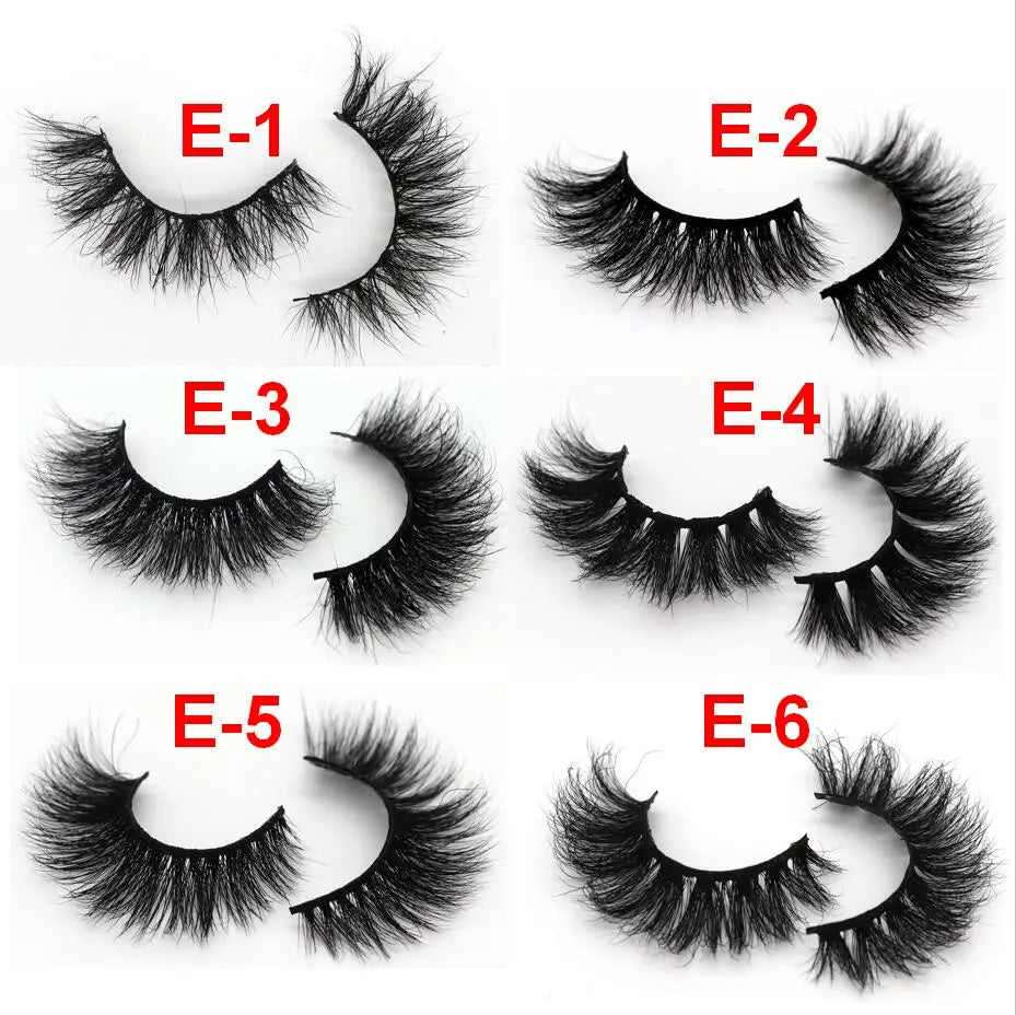 Mink Lashes 3D Mink Eyelashes 100% Cruelty free Lashes Handmade Reusable Natural Eyelashes Popular False Lashes Makeup E1- E13