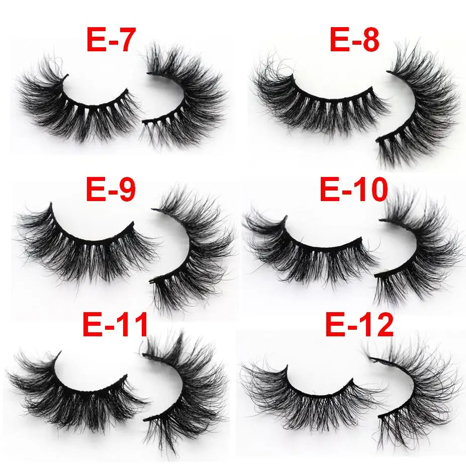 Mink Lashes 3D Mink Eyelashes 100% Cruelty free Lashes Handmade Reusable Natural Eyelashes Popular False Lashes Makeup E1- E13