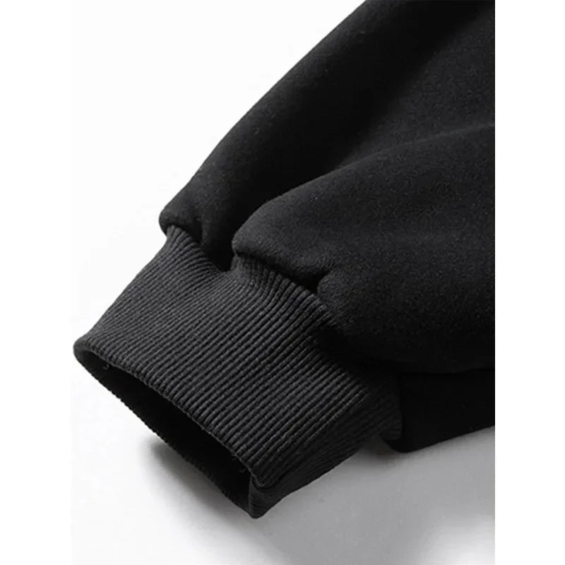 Men's black oversized hoodie with Gothic wing and spine pattern printed loose fit casual pullover suitable for streetwear Y2K