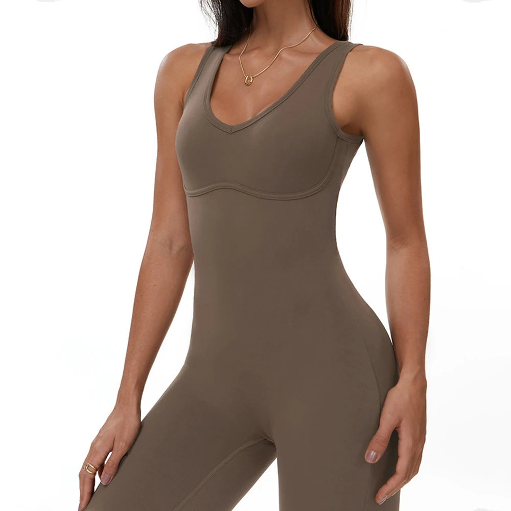 Backless Romper for Women Workout Set Sportswear Jumpsuit Fitness Bodysuit Women Tracksuit Gym Clothes One-piece Playsuit Set