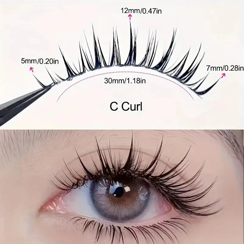 Five Rows Of Natural Whole False Eyelashes, Anime Style Japanese And Korean Eyelashes