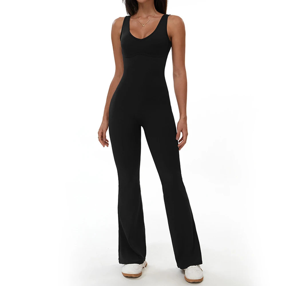 Backless Romper for Women Workout Set Sportswear Jumpsuit Fitness Bodysuit Women Tracksuit Gym Clothes One-piece Playsuit Set