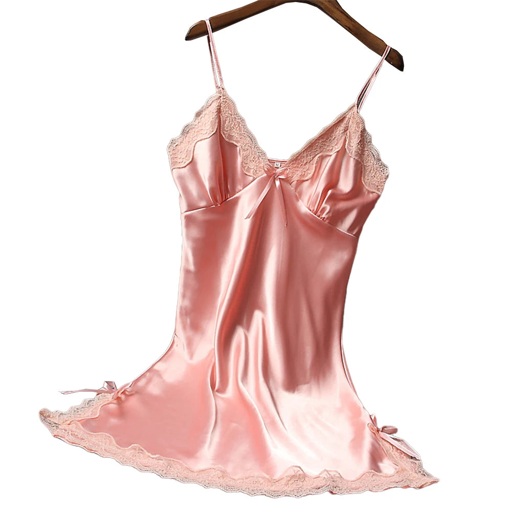 Ladies Wrap Dress Women Nightwear Breathable Lace Lightweight Lingerie Sleepwear Nightdress Sleeveless Fashion