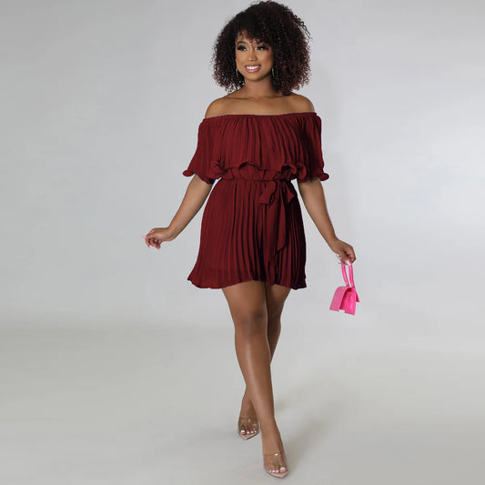 Customized Romper Women Jumpsuit Clothing Solid  Loose Off Shoulder Casual Sweet  Shorts Playsuits New Summer