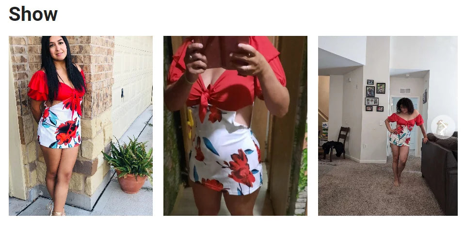 2021 Women Summer Off Shoulder Floral Print Ruffles Cutout Design Romper Knotted Puff Sleeve Skinny Playsuits