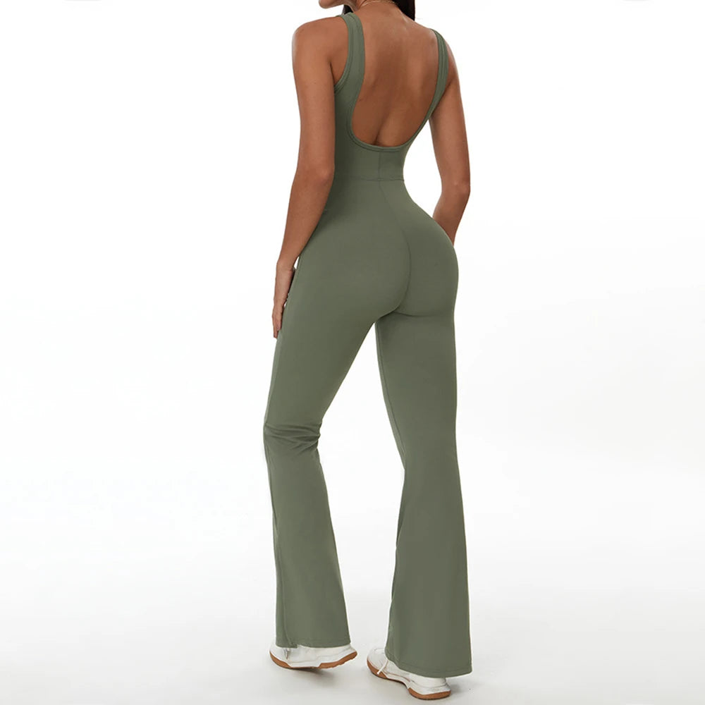 Backless Romper for Women Workout Set Sportswear Jumpsuit Fitness Bodysuit Women Tracksuit Gym Clothes One-piece Playsuit Set