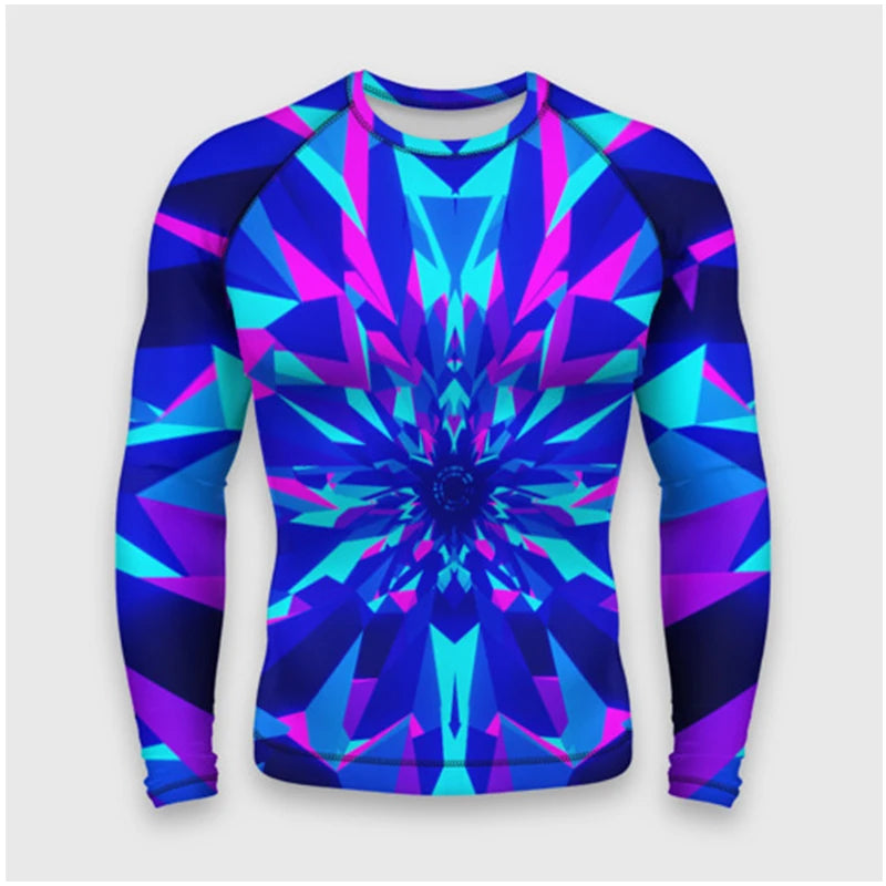 Colorful Graffiti Art Camouflage Men Women Long Sleeved Round Neck 3D Printed Fashionable And Personalized Casual Top T-shirt