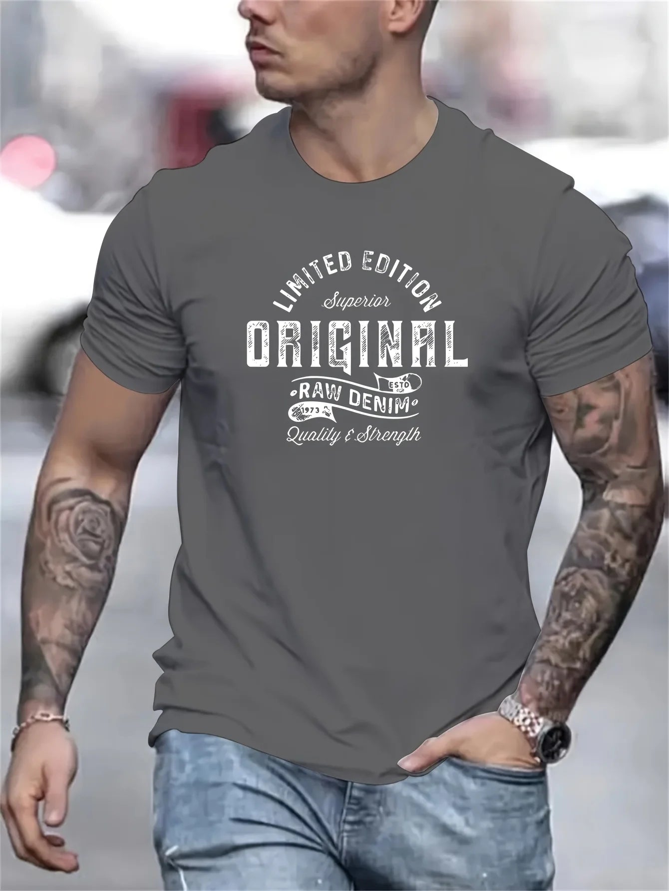 Men's summer 100% pure cotton fashionable casual sports loose edition pattern printed round neck short sleeved T-shirt top