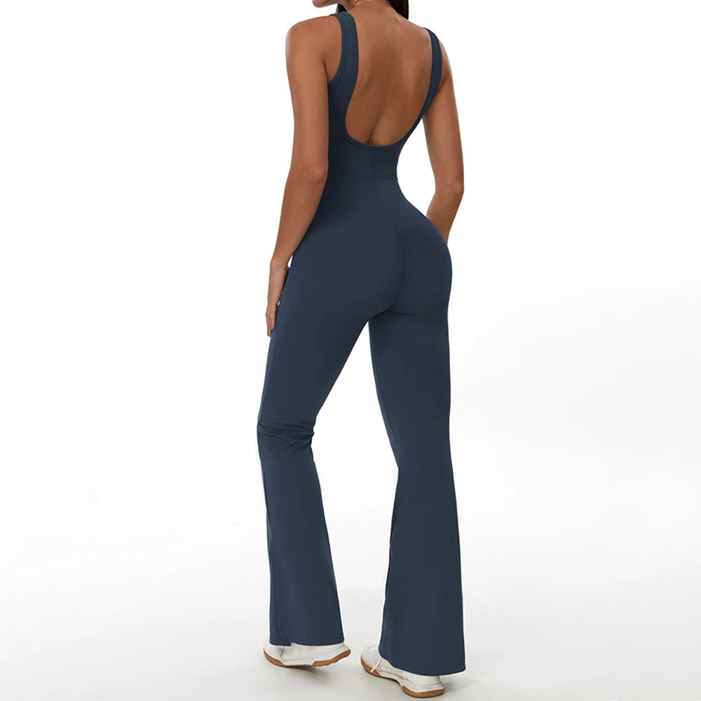 Backless Romper for Women Workout Set Sportswear Jumpsuit Fitness Bodysuit Women Tracksuit Gym Clothes One-piece Playsuit Set