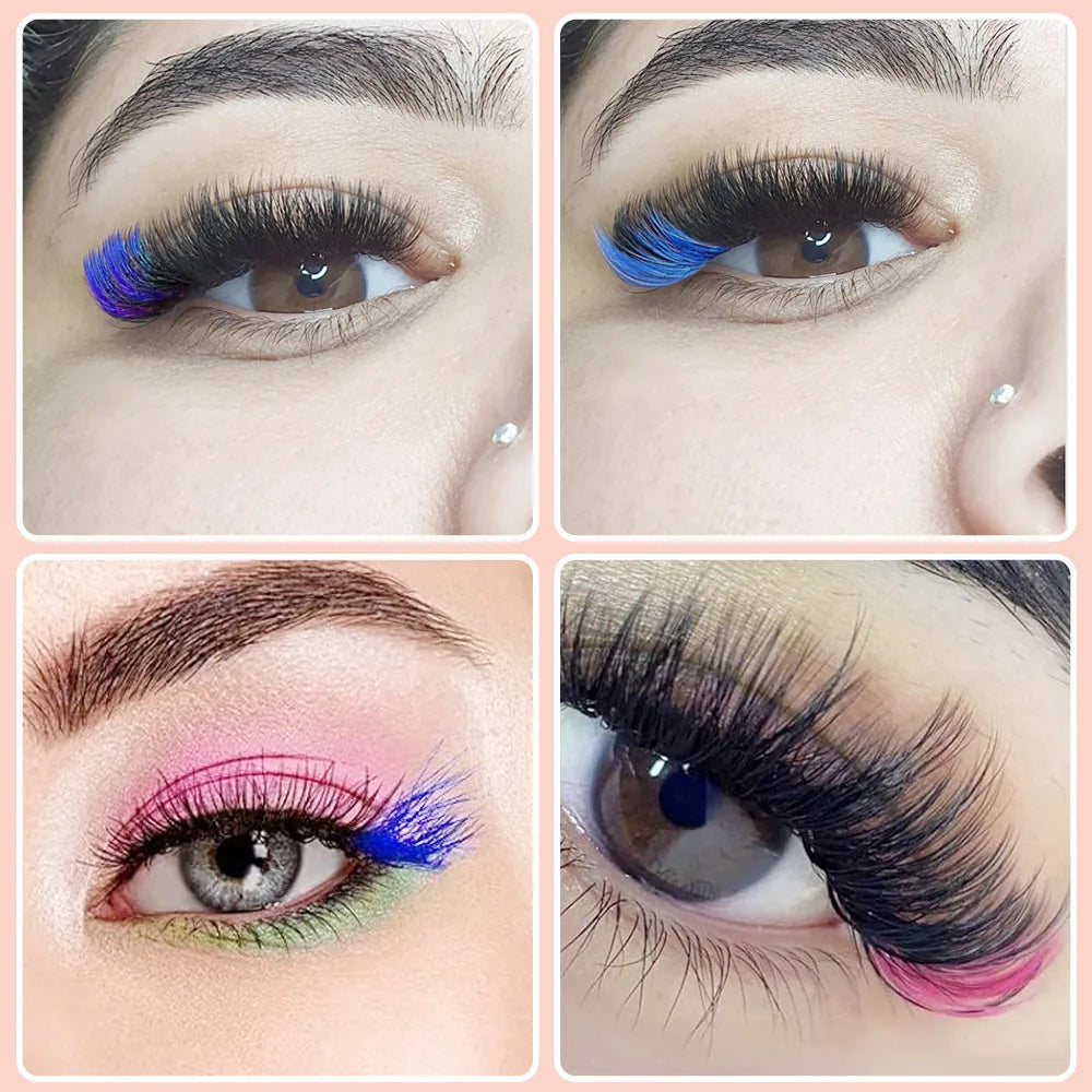 Colored mink eyelashes are natural and easy to operate. Multi colored eyelashes party eyelash makeup tool, Russian curly eyelash
