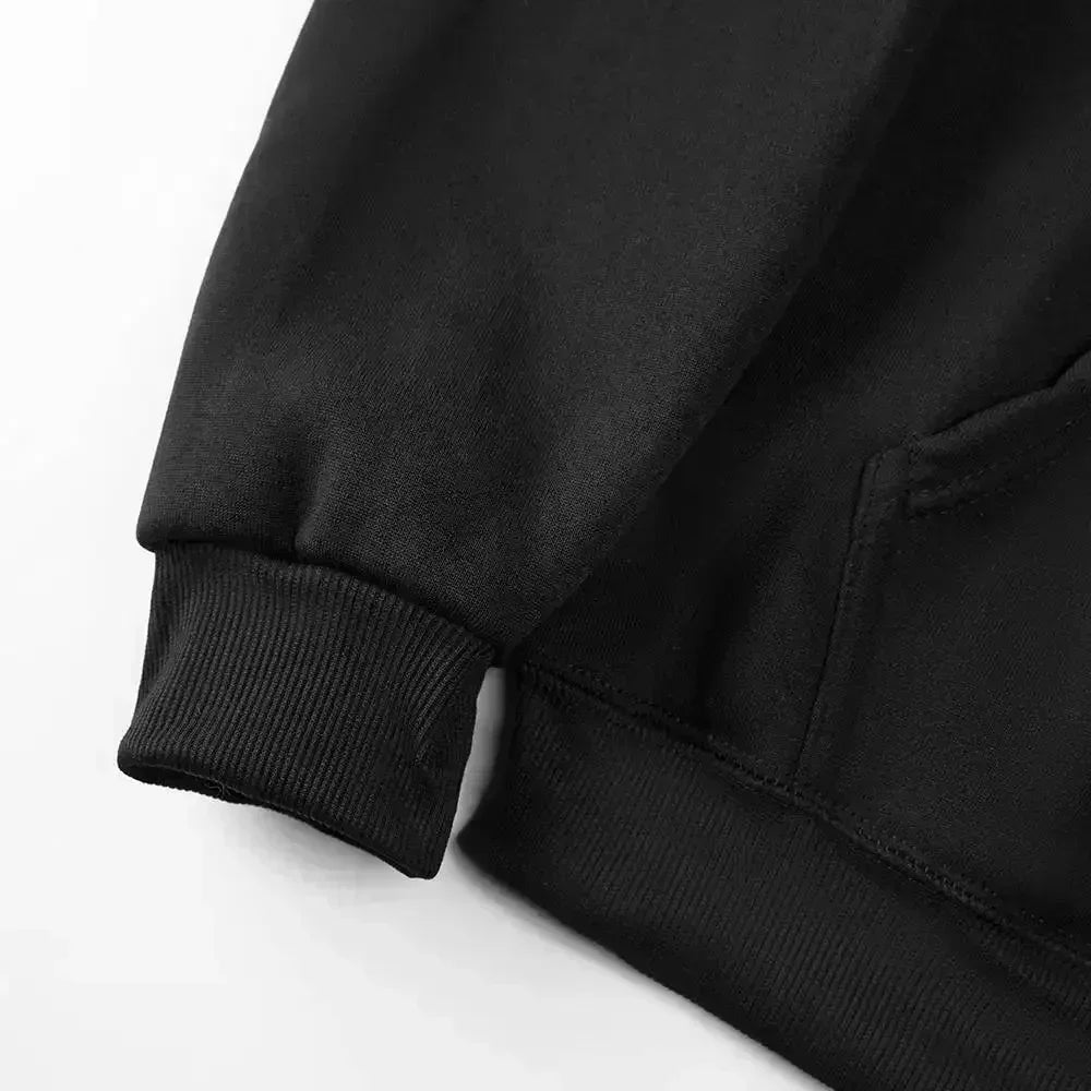 Unisex Graffiti Splatter Print URBAN PULSE 330G Hoodie with Pocket Black White Long Sleeve Casual