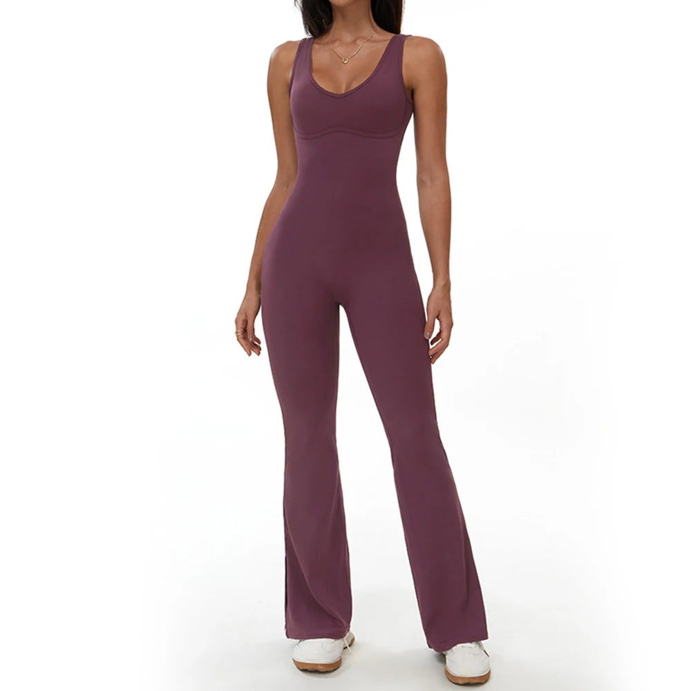 Backless Romper for Women Workout Set Sportswear Jumpsuit Fitness Bodysuit Women Tracksuit Gym Clothes One-piece Playsuit Set