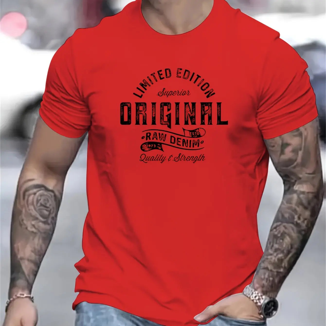 Men's summer 100% pure cotton fashionable casual sports loose edition pattern printed round neck short sleeved T-shirt top