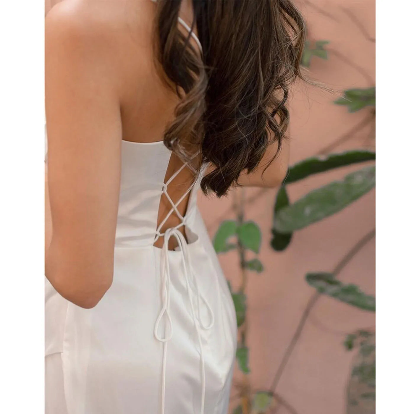 New Summer Prom Dress Women'S Sling Sleeveless Solid Color Dress One Word Neck Slim Fit Open Back Slit Red Sexy Dress