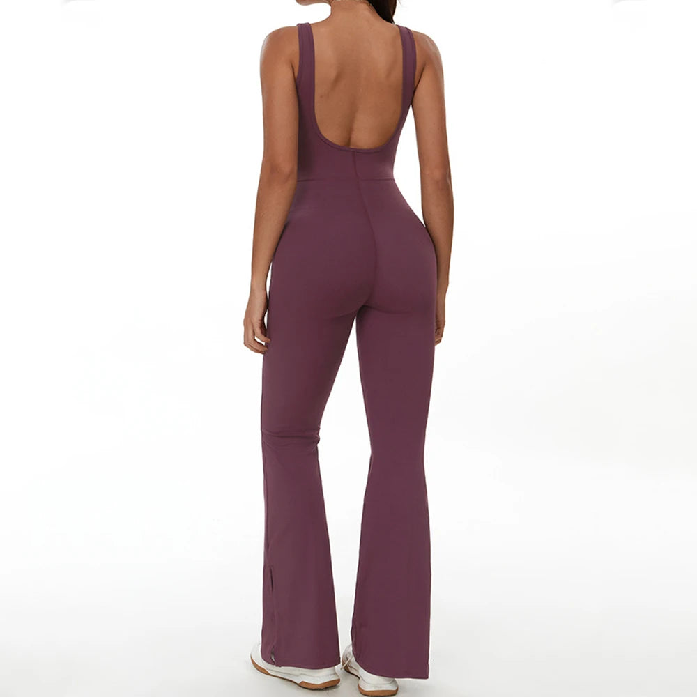 Backless Romper for Women Workout Set Sportswear Jumpsuit Fitness Bodysuit Women Tracksuit Gym Clothes One-piece Playsuit Set
