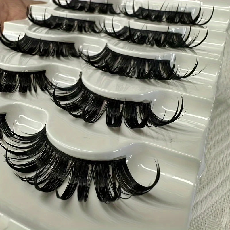 10 pairs of manga eyelashes, Japanese role-playing, spiky eyelashes, 16MM thick artificial mink doll eyelash extension set