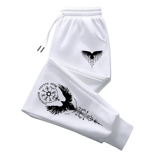 2025 New Arrival Men's Jogger Pants Autumn Winter Casual Sporty Sweatpants Home Outdoor Comfort Trousers Ancient Viking Raven