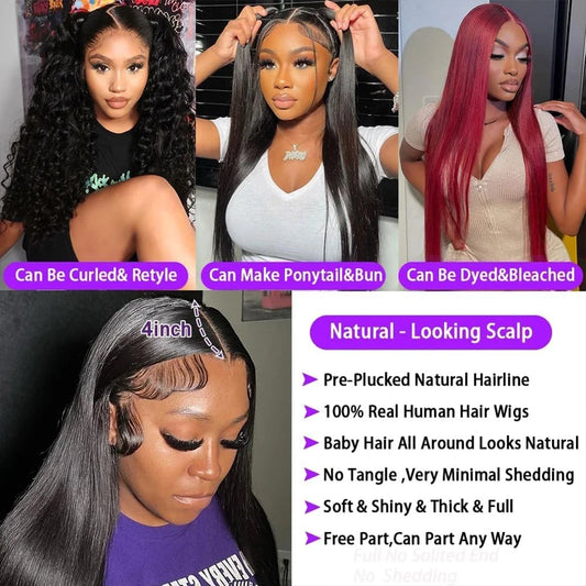Wear And Go Glueless 13×4 Bone Straight Lace Front Human Hair Wigs Tissage Lace Closure Wigs For Women Perruque Cheveux Humain