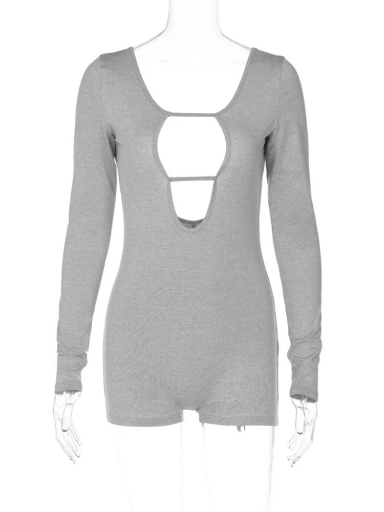 Hollow Out Romper Women Jumpsuit Bodycon Ropa De Mujer Sexy Bodysuit Shorts V-Neck Combinaison Femme One-Pieces Pijamas Feminino