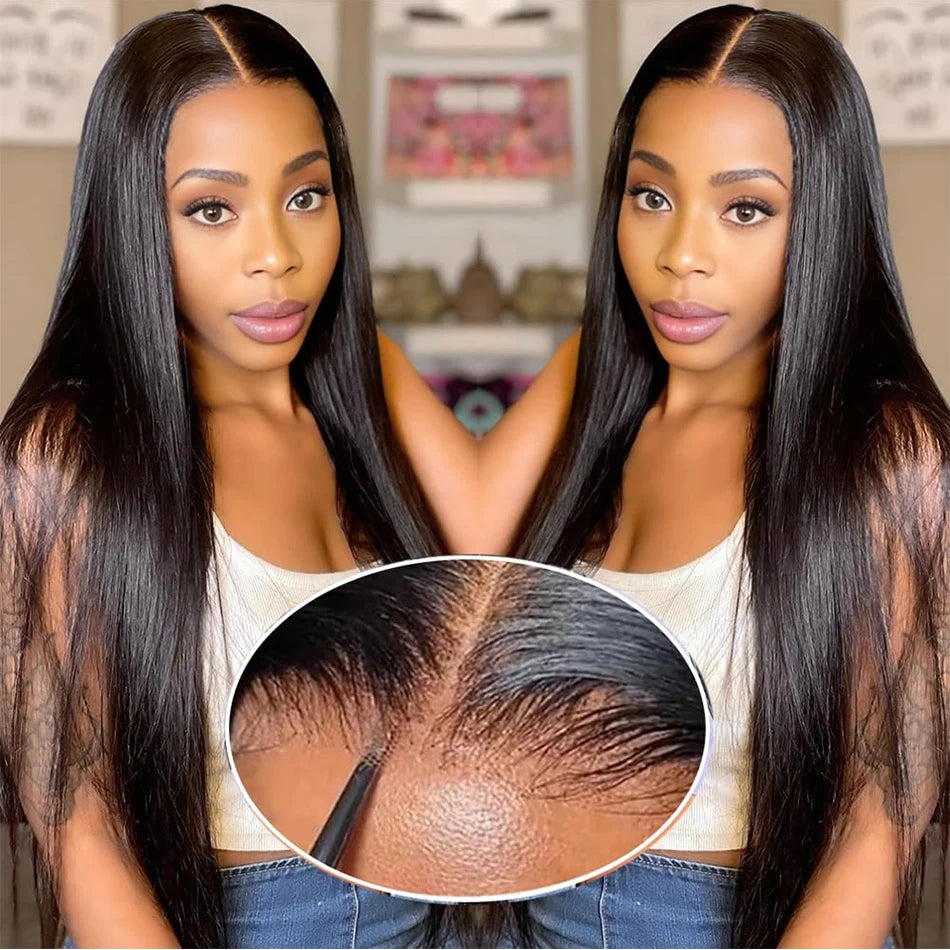 Wear And Go Glueless 13×4 Bone Straight Lace Front Human Hair Wigs Tissage Lace Closure Wigs For Women Perruque Cheveux Humain