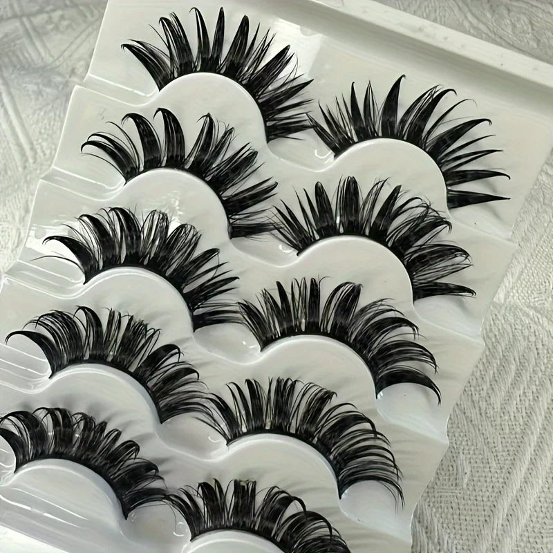 10 pairs of manga eyelashes, Japanese role-playing, spiky eyelashes, 16MM thick artificial mink doll eyelash extension set