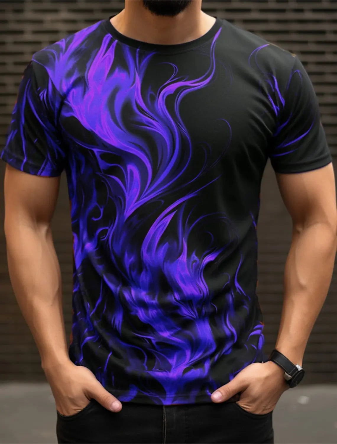 Fashion Men's Trend T-Shirts Short Sleeve Flame Series 3d Printed Street T Shirt 6XL Plus Size O-Neck Casual Tops