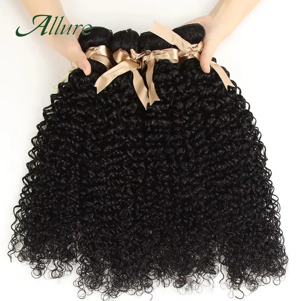 Brazilian Hair Kinky Curly Bundles Human Hair Weaving Natural Color 1//3/4 Bundles Jerry Curly Bundles Human Hair Extensions
