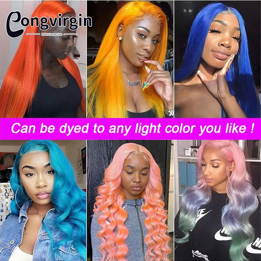 Green Wig Lace Front Human Hair Wigs Mint Green Straight Transparent Lace Front Human Hair Wigs For Women Brazilian Pre Plucked