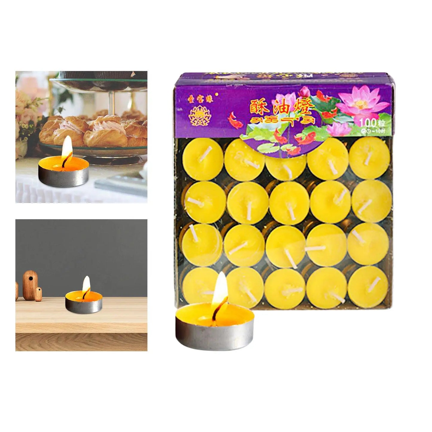 100pcs/Set DIY Round Smokeless Scented Tealight Candles for Birthday Party Decorative Candles outdoor